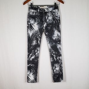 Joe's Jeans High Water Mid Rise Skinny Palm Tree Print Size 27